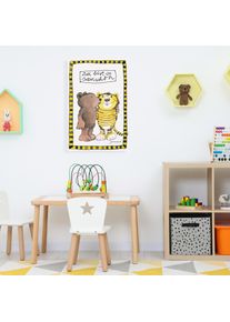 Leinwandbild LUCKYLINDE "Der kleine B&auml;r und der kleine Tiger - Du bist so sch&ouml;n", bunt (farbe bild(er): bunt), B:40cm H:60cm T:2cm, Canvas, Holzrahmen, Bilder, Leinwandbild, Exklusive JANOSCH Kindermotive