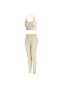 Sportanzug YEAZ "Set CHARM", Damen, Gr. S, beige, Obermaterial: 87% Nylon NY. 13% Elasthan EL., Sportanz&uuml;ge Sportanzug