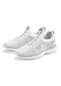 Sneaker Lascana "Slipper, Halbschuh, Turnschuhe, Slip-On-Sneaker", M&auml;dchen, Gr. 44, grau, Obermaterial: 100% Textilmaterial. Decksohle: 100% Textilmaterial. Futter: 100% Textilmaterial. Laufsohle: 100% Synthetik, unifarben mit Farbeinsatz, Basic, Schuhe Sneaker, bequem zum Reinschl&uuml;pfen mit elastischen Schn&uuml;rb&auml;ndern Unisex VEGAN