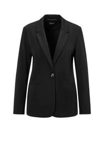 Jackenblazer GOLDNER "Damenblazer mit Reverskragen und Paspeltaschen", Damen, Gr. 52, gr&uuml;n (schwarz), Obermaterial: 48% Polyamid PA. 40% Viskose CV. 12% Elasthan EL., Gerade, Blazer Jackenblazer, mit formgebenden Teilungsn&auml;hte