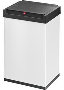 M&uuml;lleimer Hailo "Big-Box Swing L", schwarz-wei&szlig; (wei&szlig;, schwarz), B:35cm H:54,5cm T:26cm, Metall, M&uuml;lleimer, M&uuml;lleimer, 35 Liter, Stahlblech, Abfallbox mit selbstschlie&szlig;endem Schwingdeckel