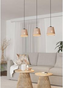 Eglo H&auml;ngeleuchte "TABLEY Pendellampe, Stahl und Textil, E27, IP20, Esszimmerlampe, Lampe", schwarz (schwarz natur, braun), 3, &Oslash; 0cm H: 110cm, 1 Stk., Leuchten, H&auml;ngeleuchte, L89 x B19 x H110 cm, schwarz, 3X40W exkl., H&auml;ngeleuchte