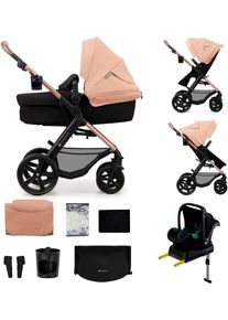 Kombi-Kinderwagen Kinderkraft "MOOV 2 4in1 EVA", Baby, beige, Stahl, Kinderwagen Kombi-Kinderwagen, mit EVA-R&auml;dern