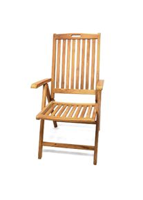Gartenstuhl Vcm "Hochlehner Klappstuhl verstellbar Teak Holz", braun, Obermaterial: 100% Holz Wood., St&uuml;hle, Gartenstuhl