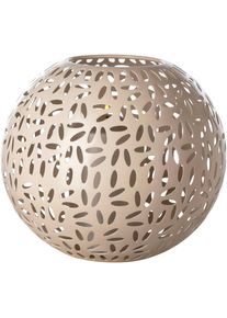 Windlicht Fink "DARIA", beige (taupe), H:20cm &Oslash;:24cm, Eisen, Kerzenhalter, Windlicht, Kerzenhalter aus Eisen, pulverbeschichtet, mit Cut-Outs