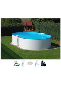 Achtformpool Konifera "MONACO 1", wei&szlig;, B:300cm H:120cm L:470cm, Schwimmbecken, Achtformpool, H&ouml;he 120 cm, in versch. Gr&ouml;&szlig;en