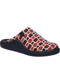 Hausschuh Josef Seibel "Monaco D 03, rot-multi", Damen, Gr. 40, rot (rot, multi), Obermaterial: 80% Rindsleder Leather cow. 20% Textilmaterial TEXMAT., Schuhe Hausschuh