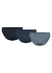 Slip Seidensticker "Slip 3er Pack", Herren, Gr. XL, bunt (schwarz, blau), Obermaterial: 95% Baumwolle CO. 5% Elasthan EL., Unterhosen Slip