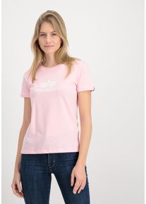 T-Shirt Alpha Industries "New Basic T-Shirt BL W", Damen, Gr. M, pink (pastel pink), Obermaterial: 100% Baumwolle, Shirts T-Shirt