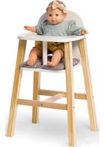 Puppenhochstuhl Musterkind "Viola, natur/wei&szlig;", grau (natur, wei&szlig;, grau), Puppenm&ouml;bel, KinderB:33cm H:55cm T:27cm, Holz, Puppenhochstuhl, B:33cm H:55cm T:27cm