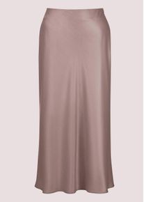 Madeleine Mode Midirock MADELEINE "Midirock Midi Satinrock f&uuml;r elegante Anl&auml;sse", Damen, Gr. 36, rosa (mauve), Obermaterial: 100% Polyester PES., Modern, normal, R&ouml;cke Midirock, Satin