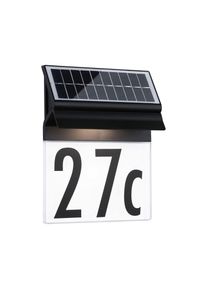 LED Au&szlig;en-Wandleuchte Paulmann "Solar Hausnummernleuchte Neda IP44 3000K 14lm Schwarz", schwarz, B:18cm H:23cm T:6cm, Leuchten, LED Au&szlig;en-Wandleuchte