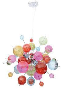 N&auml;ve N&Auml;VE Pendelleuchte "Explosion", bunt (chromfarben, bunt), 10, Leuchten, H&auml;ngeleuchte,metall,glas,multicolor, 10xG9 max.20W, Pendelleuchte