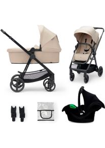 Kombi-Kinderwagen Kinderkraft "NEWLY 3IN1 MINK PRO", Baby, beige (sand beige), Kinderwagen Kombi-Kinderwagen