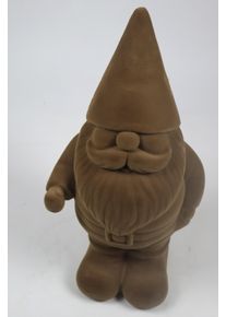 Weihnachtsfigur AM Design "Santa mit samtweichem Flock", braun, B:17cm H:55cm T:12cm, Kunststoff, Dekofiguren, Weihnachtsfigur, aus Kunststoff, H&ouml;he 55 cm, in verschiedenen Farben