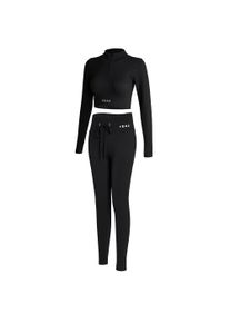 Sportanzug YEAZ "Set RUNWAY", Damen, Gr. M, schwarz, Obermaterial: 87% Nylon NY. 13% Elasthan EL., Sportanz&uuml;ge Sportanzug