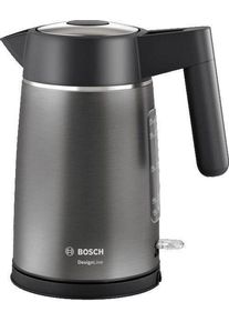Bosch Wasserkocher "DesignLine TWK5P475, Ausgie&szlig;en ohne Spritzer, Tassenanzeige", grau (classic grau crystal), B:23,5cm H:26,7cm T:15cm, Wasserkocher, gro&szlig;e Wasserstandsanzeige, &Uuml;berhitzungsschutz, grau, Wasserkocher