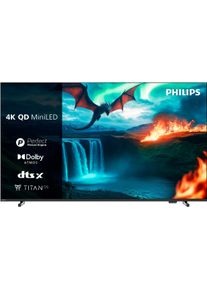 Philips QLED Mini LED-Fernseher "75MLED810/12", Energieeffizienz: F, schwarz, 75 &Prime;, Fernseher, QLED Mini LED-Fernseher