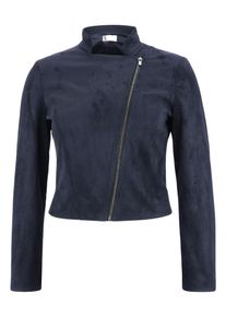 Jackenblazer Vera Mont "Bikerjacke mit Rei&szlig;verschluss", Damen, Gr. 40, blau (night sky), Obermaterial: 87% Polyester PES. 13% Elasthan EL., Blazer Jackenblazer