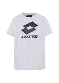 Print-Shirt Lotto, Jungen, Gr. 122/128, grau (high, rise), 95% Cotton, 5% Viscose, meliert, normal, Rundhals, gerader Abschluss, Shirts Print-Shirt, - mit angesagtem Crewneck