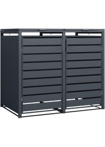 M&uuml;lltonnenbox WESTMANN "Kubus", grau (anthrazit), B:132cm H:116cm T:80cm, Stahl, Aufbewahrungsboxen, M&uuml;lltonnenbox, Platz f&uuml;r 2x240 L M&uuml;lltonnen