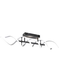 Trio LEUCHTEN LED Deckenleuchte "Sequence", grau (aluminiumfarben), 1, H: 20,5cm, 1 Stk., Leuchten, Deckenlampe dimmbar, Lichtfarbe einstellbar, 5000 Lumen LED 41W, LED Deckenleuchte