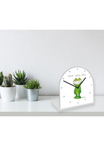 Tischuhr LUCKYLINDE "Der Frosch Janosch", gr&uuml;n, Tischuhren, Tischuhr, Tischuhr aus Acrylglas, Uhr, bedruckt, ger&auml;uschlos, modern