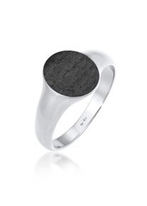Siegelring Kuzzoi "Ring Herren Siegelring Matt Basic Cool 925er Silber" Gr. 56, schwarz, Fingerringe, Herren, 56, ohne Stein, Silber 925 (Sterlingsilber), 10mm, Siegelring