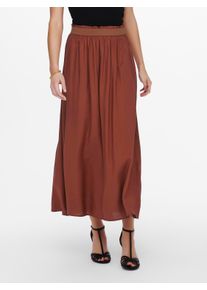 Maxirock Only "ONLVENEDIG &ndash; Maxil&auml;nge mit elastischem Bund f&uuml;r luftigen Komfort", Damen, Gr. XXL (44), henna, Web, Obermaterial: 100% Viskose, unifarben, regular fit wadenlang, R&ouml;cke Maxirock, Viskose