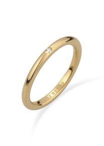 Silberring Elli "Ring Bandring mit Kristallen von Swarovski Wei&szlig; 925 Sterling Silber" Gr. 56, gold, Fingerringe, Damen, 56, Silber 925 (Sterlingsilber), Silberring