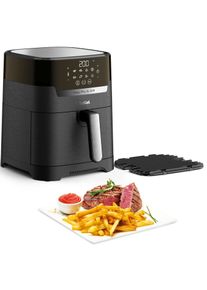 Tefal Hei&szlig;luftfritteuse "Easy Fry & Grill Precision", silber (schwarz, silberfarben), B:27cm H:32,4cm T:36,1cm, Fritteusen, XL Kapazit&auml;t, 8 Programme, weniger Fett, Druckguss-Grillrost, EY5058, Hei&szlig;luftfritteuse
