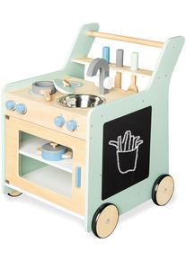 Spielk&uuml;che Pinolino "Kalle", gr&uuml;n (gr&uuml;n, natur), Spielk&uuml;chen, KinderB:45cm H:58cm T:48cm, Spielk&uuml;che, auch als Lauflernwagen nutzbar, B:45cm H:58cm T:48cm