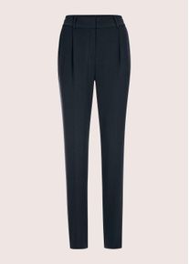 Madeleine Mode Bundfaltenhose MADELEINE "Chinohose Konische Businesshose mit Stretch-Komfort", Damen, Gr. 18, N + K Gr, blau (marine), Obermaterial: 62% Polyester PES. 32% Viskose CV. 6% Elasthan EL., Modern, Hosen Bundfaltenhose