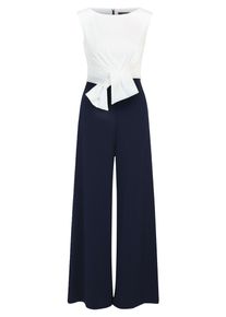 Jumpsuit Vera Mont "Jumpsuit mit weitem Bein", Damen, Gr. 42, EURO, blau (dunkelblau, wei&szlig;), Obermaterial: 95% Polyester PES. 5% Elasthan EL., Overalls Jumpsuit