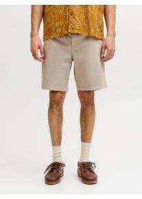 Jack & Jones Chinoshorts JACK & JONES "JPSTACE VANCE CHINO SHORTS REG SN", Herren, Gr. L, N-Gr, beige (lemon pepper), Web, Obermaterial: 97% Baumwolle, 3% Elasthan, unifarben, relaxed fit kniefrei, Hosen Chinoshorts, Baumwollmischung, relaxed fit