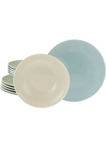 Tafelservice Creatable "Valencia Pastell, Tafel-Service 12-tlg", bunt, 12 Stk., Porzellan, Geschirr-Sets, Tafelservice, Teller Set, Elegant, Boho Chic