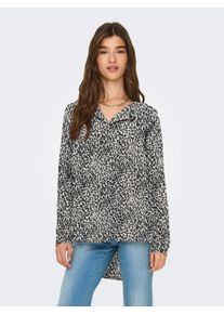 Shirtbluse Only "ONLTIANA LIFE L/S LOOSE SHIRT NOOS PTM", Damen, Gr. XL (42), schwarz (schwarz aop:noelle small graphic), Obermaterial: 100% Polyester, bedruckt, loose fit, Blusen Shirtbluse