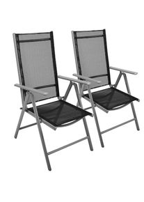 Gartenstuhl Vcm "2er Set Gartenstuhl klappbar Klappsessel", schwarz, Obermaterial: 100% Metall MT., St&uuml;hle, Gartenstuhl