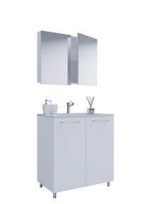 Waschtisch Vcm "3-tlg. Waschplatz Waschtisch Badinos Dreht&uuml;r SC", wei&szlig;, B:60cm T:46cm, Waschtische, Waschtisch