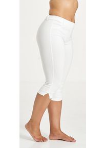 Caprileggings SANDGAARD, Damen, Gr. 38, N-Gr, wei&szlig;, Web, Obermaterial: 70% Viskose, 25% Nylon, 5% Elasthan, unifarben, slim fit kniebedeckend, Hosen Caprileggings, Sommerhose mit Elasthan und Schlitz