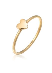 Silberring Elli Premium "Ring Herz Liebe Verlobung 585 Gelbgold" Gr. 54, gold, Fingerringe, Damen, 54, Gelbgold 585, Silberring