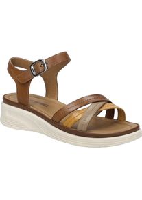 Sandale Josef Seibel "Sevran 02, cognac-multi", Damen, Gr. 38, braun (cognac, multi), Obermaterial: 100% Rindsleder Leather cow., Schuhe Sandale