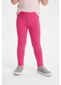 Leggings happy girls, M&auml;dchen, Gr. 146, N-Gr, pink, Strick, Obermaterial: 60% Polyester, 35% Baumwolle, 5% Elasthan, unifarben, eng kn&ouml;chellang, Hosen Leggings, w&auml;rmend und elastisch