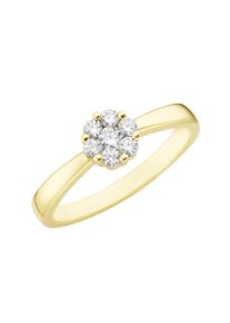 Fingerring Smart Jewel "Ring Bl&uuml;te, Zirkonia Steine, Silber 925" Gr. 60, gold, Fingerringe, Damen, 60, Silber 925 (Sterlingsilber), Fingerring