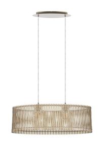 Eglo H&auml;ngeleuchte "SENDERO Pendellampe, Stahl und Holz, E27, IP20, Wohnzimmerlampe, Lampe", beige (nickel, matt ahorn), 2, H: 130cm, 1 Stk., Leuchten, H&auml;ngeleuchte, L77,5 x B25 x H130, nickel-matt, 2X60W exkl., H&auml;ngeleuchte