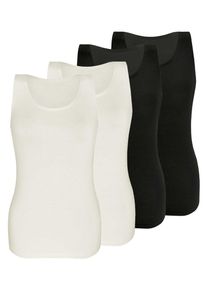 Sassa Mode Achseltop SASSA "4er Sparpack Top LOVELY SKIN", Damen, Gr. 38, N-Gr, bunt (schwarz ivory), Obermaterial: 95% Modal CMD. 5% Elasthan EL., Unterhemden Achseltop
