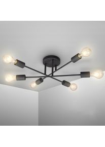 B.K.LICHT LED Deckenleuchte, schwarz, 6, &Oslash; 5,43cm H: 19,2cm, Leuchten, LED Vintage-Leuchte Deckenlampe Retro Industrial E27 schwarz rustikal, LED Deckenleuchte