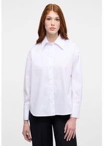 Hemdbluse Eterna "OVERSIZE FIT", Damen, Gr. 40, wei&szlig;, 79% Baumwolle, 3% Elasthan, 18% Polyamid, Blusen Hemdbluse, EASY IRON (b&uuml;gelleicht)