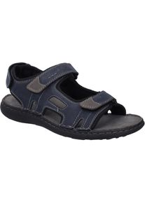 Sandale Josef Seibel "Vincent 08, jeans-kombi", Herren, Gr. 45, blau (jeans, kombi), Obermaterial: 80% Rindsleder Leather cow. 20% Textilmaterial TEXMAT., Schuhe Sandale