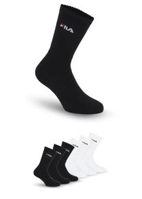 Sportsocken Fila "UNISEX CREW TENNIS FULL TERRY SOCKS", Herren, Gr. 43-46, schwarz-wei&szlig; (schwarz, wei&szlig;), Baumwollmischung, unifarben, normal, Socken Sportsocken, mit eingestrickem Logo